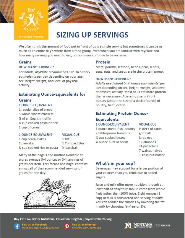 Serving Sizes | Montana State University